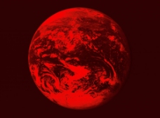 红色调地球特写图片