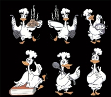 鸭子厨师 卡通鸭子