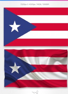 图片素材波多黎各国旗分层psd