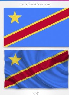 图片素材刚果国旗分层psd