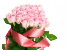 美丽的粉色玫瑰花束图片