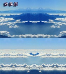 远山山顶美丽的云朵和云海唯美视频