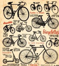 怀旧装饰画复古自行车