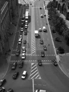 黑色和白色，汽车，交通，手掌，西班牙，交通，巴塞罗那