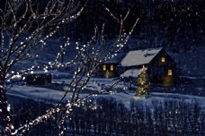 圣诞风景美丽圣诞节之夜风景图片