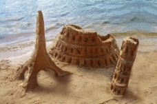 沙滩上的建筑图片