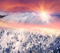 度假高清雪山风景图片素材下载