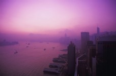 清晨的香港城市风光图片