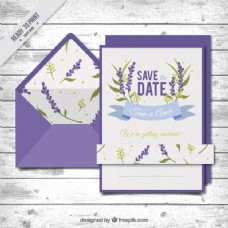 紫信封婚礼卡