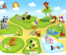 大自然卡通动物园图片