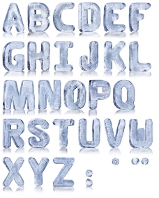 字体立体冰块字母图片