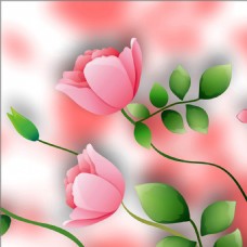 高清粉色玫瑰蔓装饰画