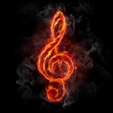 音符燃烧的音乐符图片