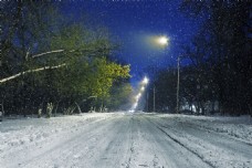 冬天雪景美丽冬天公路雪景图片