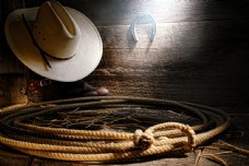 牛仔帽子与绳子图片