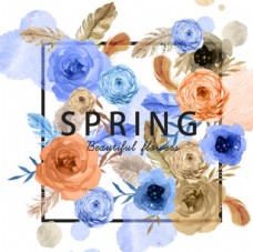 春季新品上市手绘水彩春季花卉背景