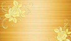 欧式花纹背景金黄色拉丝欧式花朵背景墙