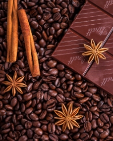 咖啡豆巧克力背景