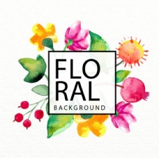春季新品上市手绘水彩春季花卉框架