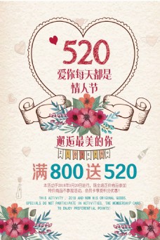 520情人节美容服装化妆品海报设计