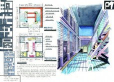 现代图书屋空间设计效果图