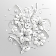 白色立体植物