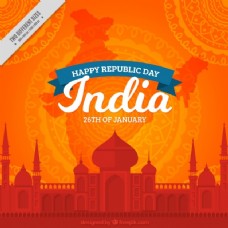 第一印度共和国橙色日背景