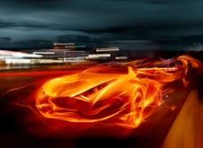 奔驰的火焰跑车图片