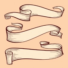 手绘卡通横幅矢量图