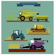 工业工具农业机械工具扁平插画