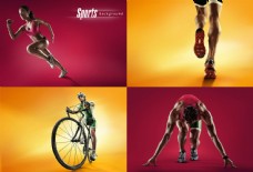 自行车运动自行车跑步运动男女图片