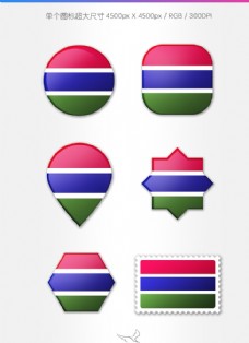 冈比亚国旗图标