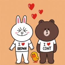 line布朗熊可妮兔莎莉鸡